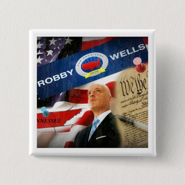 Robby Wells for President 2016 Pinback Button (Front)
