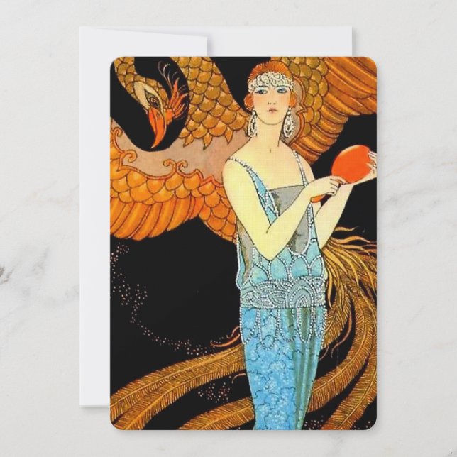 “Robe de Soir” Art Deco by George Barbier Invitation (Front)