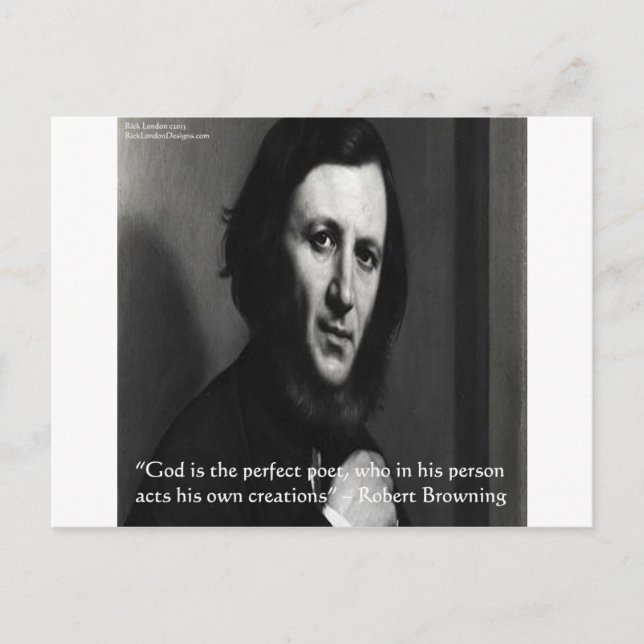 Robert Browning God Perfect Poet Quote Postcard (Front)