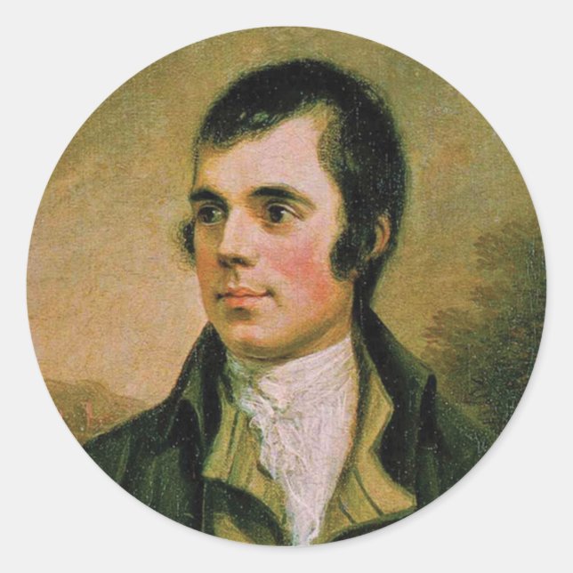 Robert Burn, celebrating Burn's night Classic Round Sticker (Front)