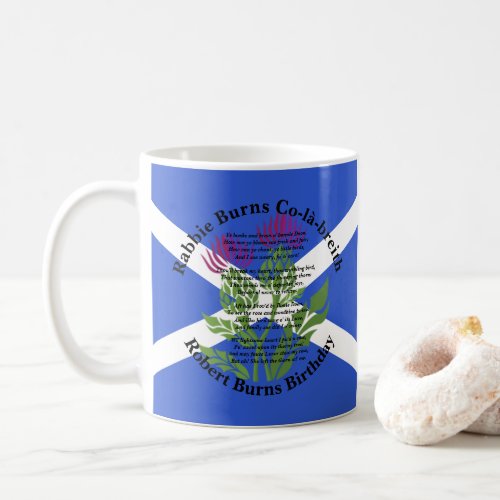 Robert Burns Birthday Poem Thistle Flag Coffee Mug