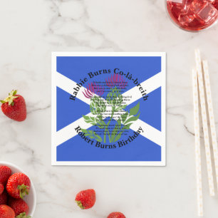 Robert Burns Birthday Poem Thistle Flag Small Napkins