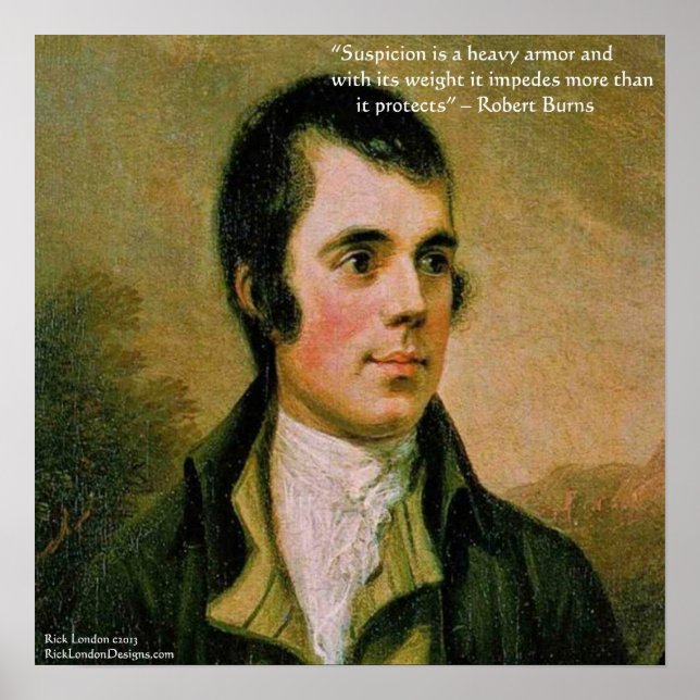 Robert Burns & Famous Suspicion Quote Poster (Front)