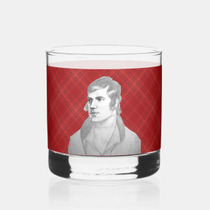 Robert Burns Red Tartan Whiskey Glass