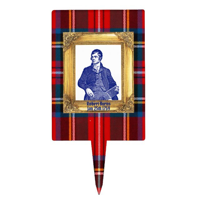 Robert Burns Royal Stewart Plaid Jan 25 Cheese Cake Topper (Front)