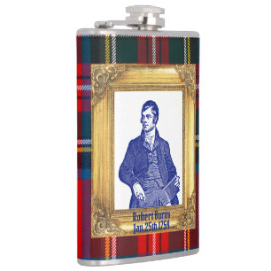 Robert Burns Royal Stewart Plaid Jan 25 Cocktail Flask