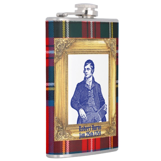 Robert Burns Royal Stewart Plaid Jan 25 Cocktail Flask (Right)