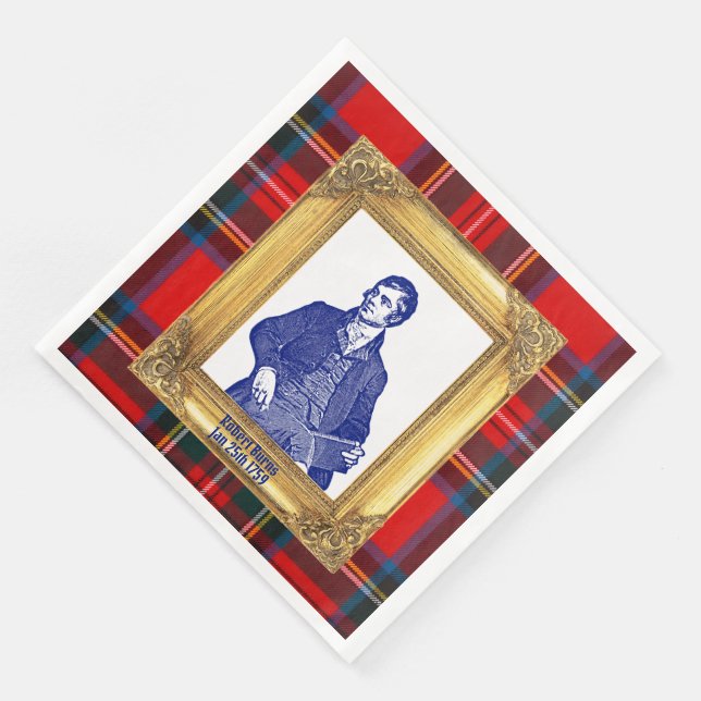Robert Burns Royal Stewart Plaid Jan 25 Paper Dinner Napkins (Corner)