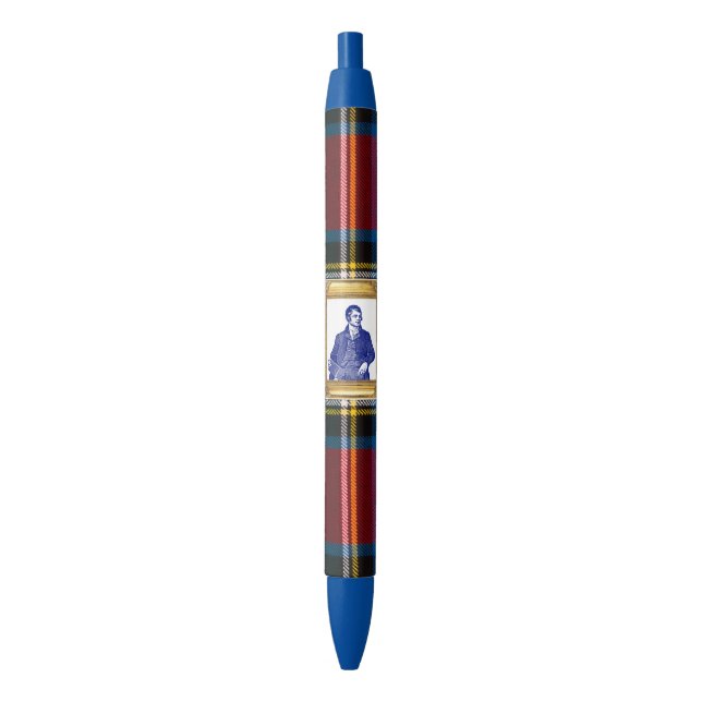 Robert Burns Royal Stewart Red Plaid Blue Pen (Front Vertical)