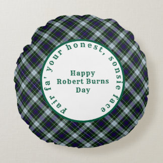 Robert Burns Scottish Tartan 2 Round Pillow