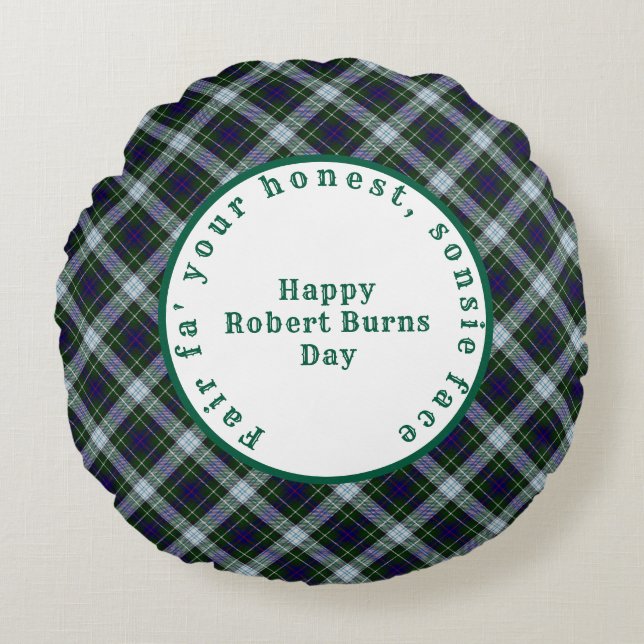Robert Burns Scottish Tartan 2 Round Pillow (Front)