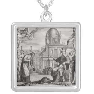 Robert de Sorbon and Cardinal Richelieu Silver Plated Necklace