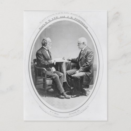 Robert E Lee and Joseph E Johnston Postcard