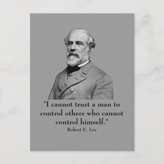 Robert E Lee and quote Postcard (Front)