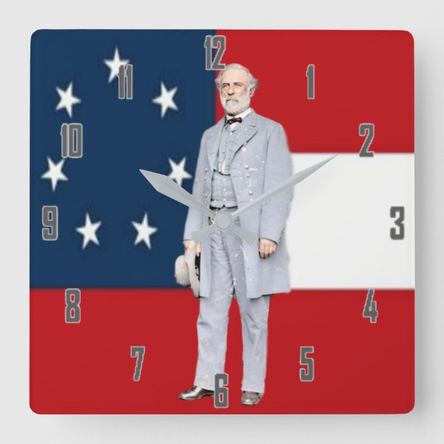 ROBERT E. LEE SQUARE WALL CLOCK (Front)