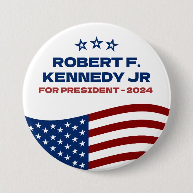 Robert F Kennedey Jr for President 2024  Button (Front)