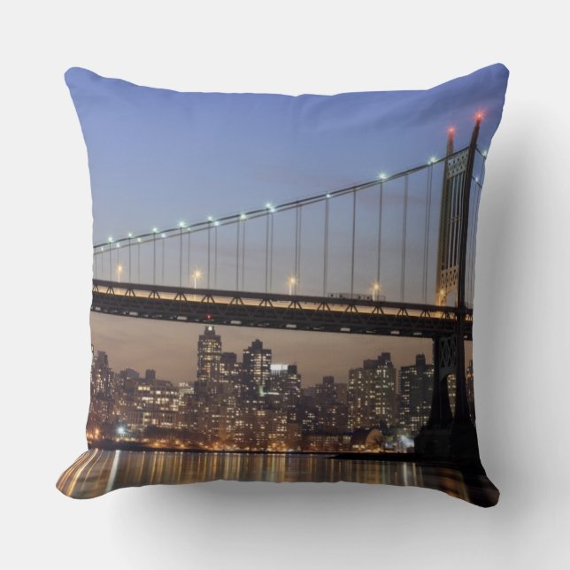 Robert F. Kennedy Bridge Throw Pillow (Front)