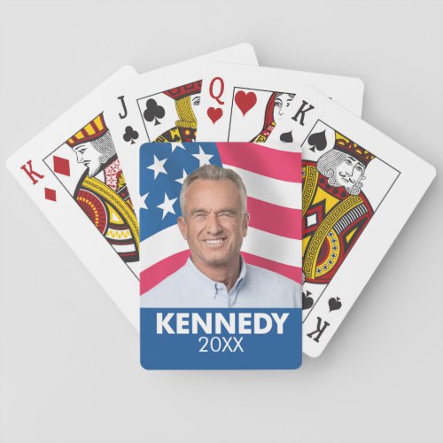 Robert F Kennedy JR 2024 _ with flag background Playing Cards
