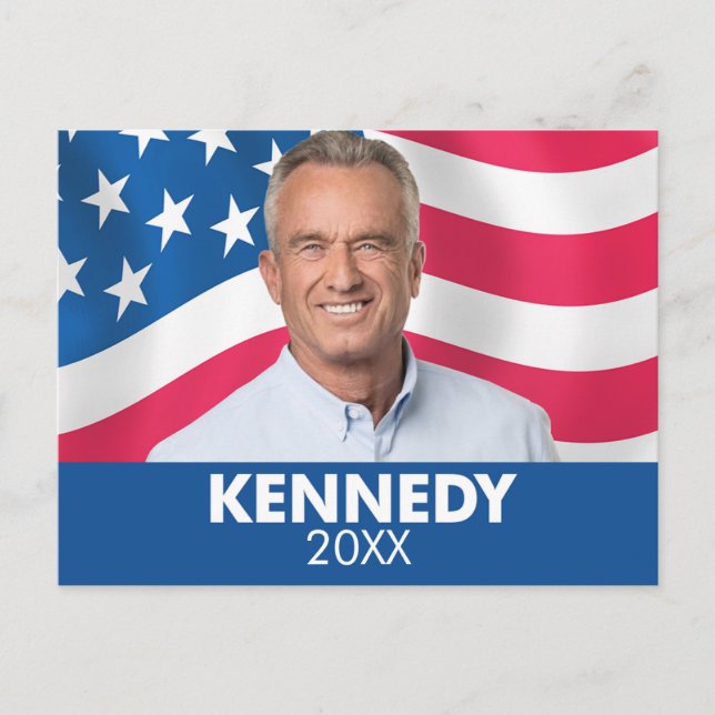 Robert F Kennedy JR 2024 - with flag background Postcard (Front)