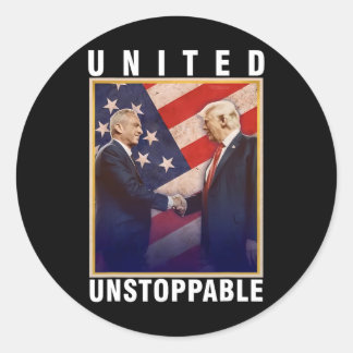 Robert F Kennedy Jr Trump United Unstoppable Classic Round Sticker