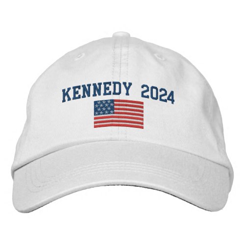 Robert F Kennedy President 2024 with American Flag Embroidered Baseball Cap