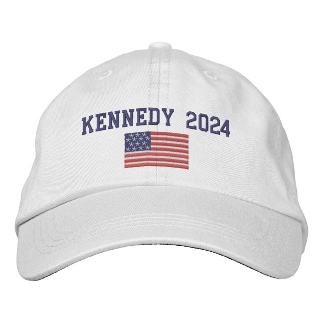 Robert F Kennedy President 2024 with American Flag Embroidered Baseball Cap (Front)