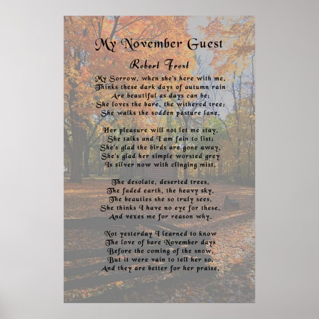 Robert Frost, My November Guest Poster (Front)