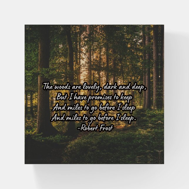 robert frost poem paperweight (Front)