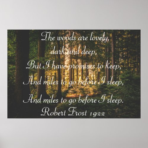 Robert Frost Poem Poster