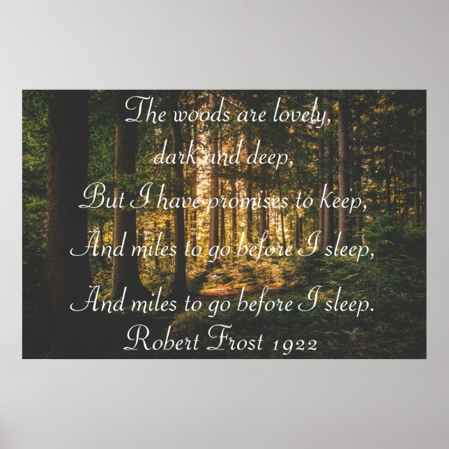 Robert Frost Poem Poster (Front)