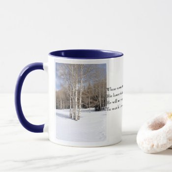 Robert Frost Poem Stopping By Woods  Snowy Evening Mug by Rebecca_Reeder at Zazzle