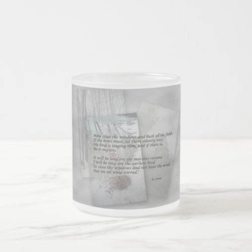 Robert Frost poetry Frosted Glass Coffee Mug