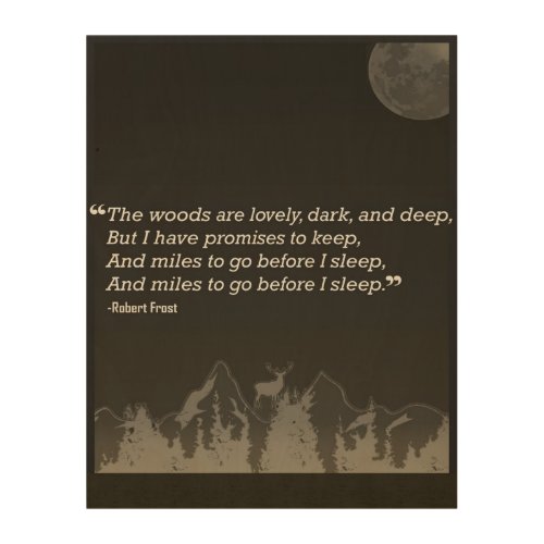 Robert Frost Quote Wall Art _ Wood Print