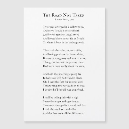 Robert Frost Road Not Taken Poem
