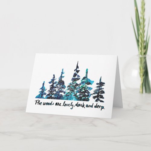 Robert Frost Stopping By Woods Pine Forest Card