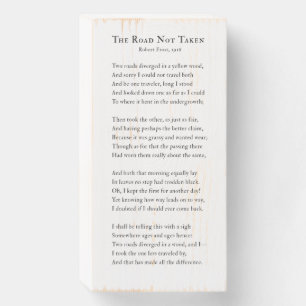 Robert Frost The Road Not Taken Poem Wooden Box Sign