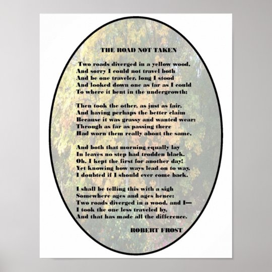 Robert Frost “The Road Not Taken” Poster | Zazzle.com