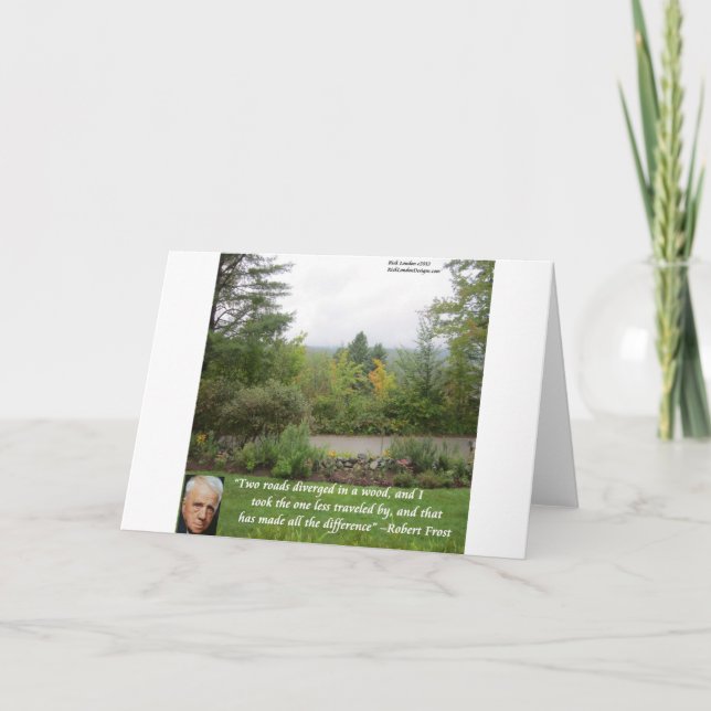 Robert Frost Wisdom Quote "Road Less Traveled" Card (Front)