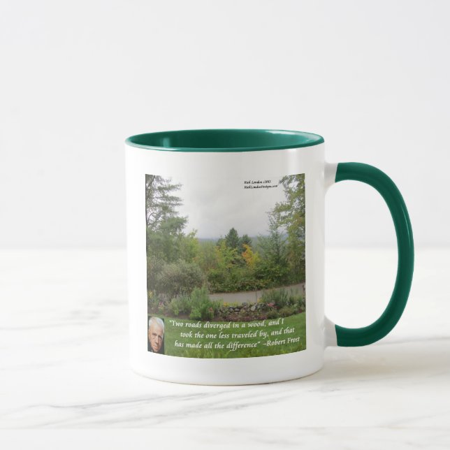 Robert Frost Wisdom Quote "Road Less Traveled" Mug (Right)