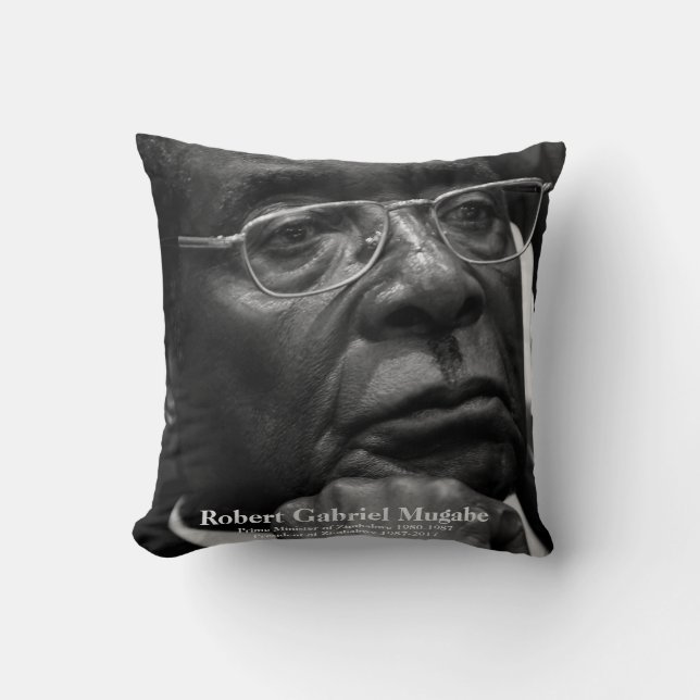 Robert G. Mugabe, President of Zimbabwe Throw Pillow (Front)