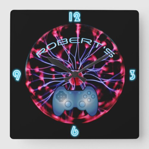 ROBERT _ GAMERS Gaming Den Room Clock neon