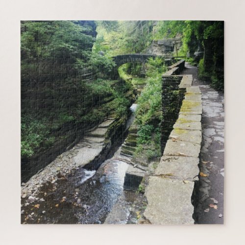 robert h treman state park bridge jigsaw puzzle