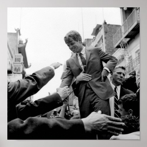 Robert Kennedy Pressing The Flesh _ 1968 Poster