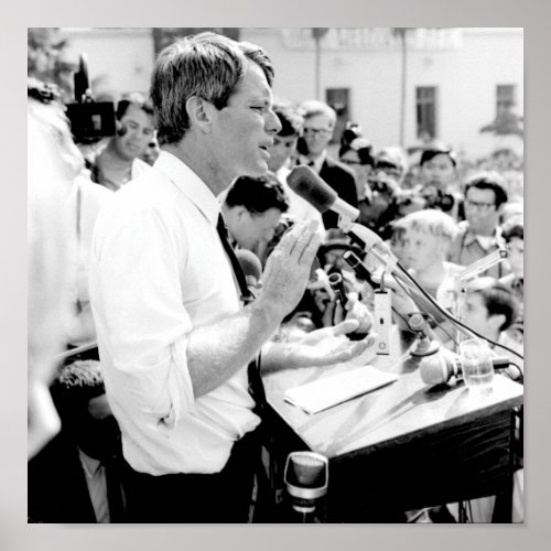 Robert Kennedy Speaking To A Crowd Poster