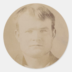 Robert LeRoy Parker alias Butch Cassidy Portrait Classic Round Sticker