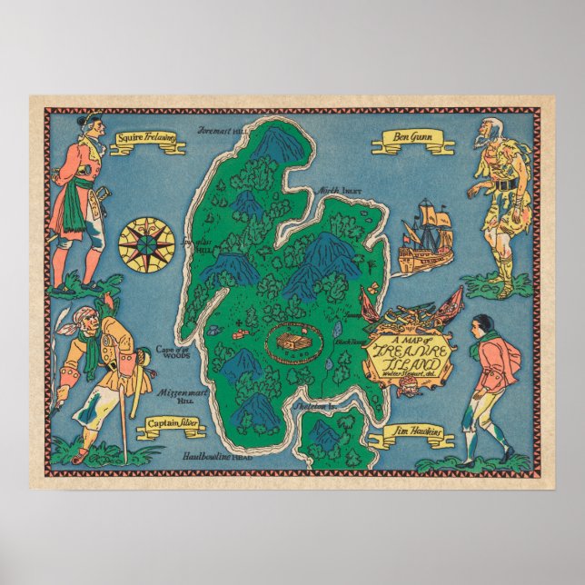 Robert Louis Stevenson's Treasure Island Poster (Front)