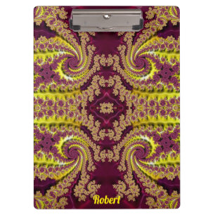 ROBERT ~ Maroon and Yellow design original  Clipboard