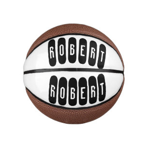 Robert Mens Name In Black n White,  Mini Basketball