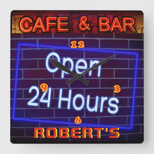 ROBERT _ Name Neon Sign Bar Mancave Den Clock Fun