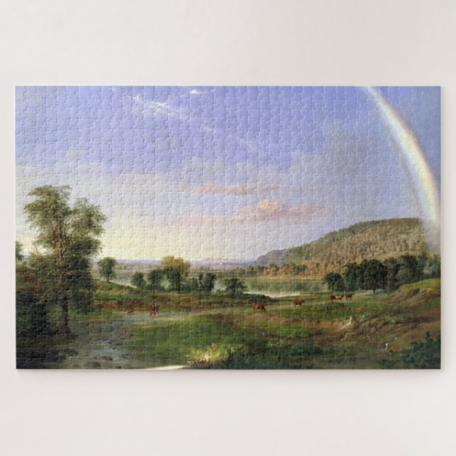 Robert S. Duncanson Landscape with Rainbow Poster Jigsaw Puzzle (Horizontal)